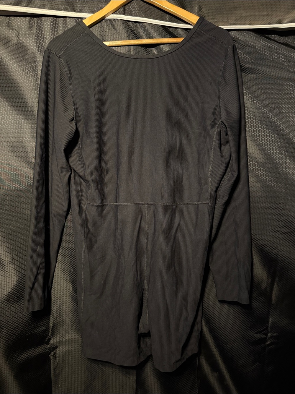 Old Navy Black Long-Sleeve Ribbed Jumpsuit